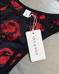 MIRANDA RED DRAGONS BIKINI + MESH SKIRT