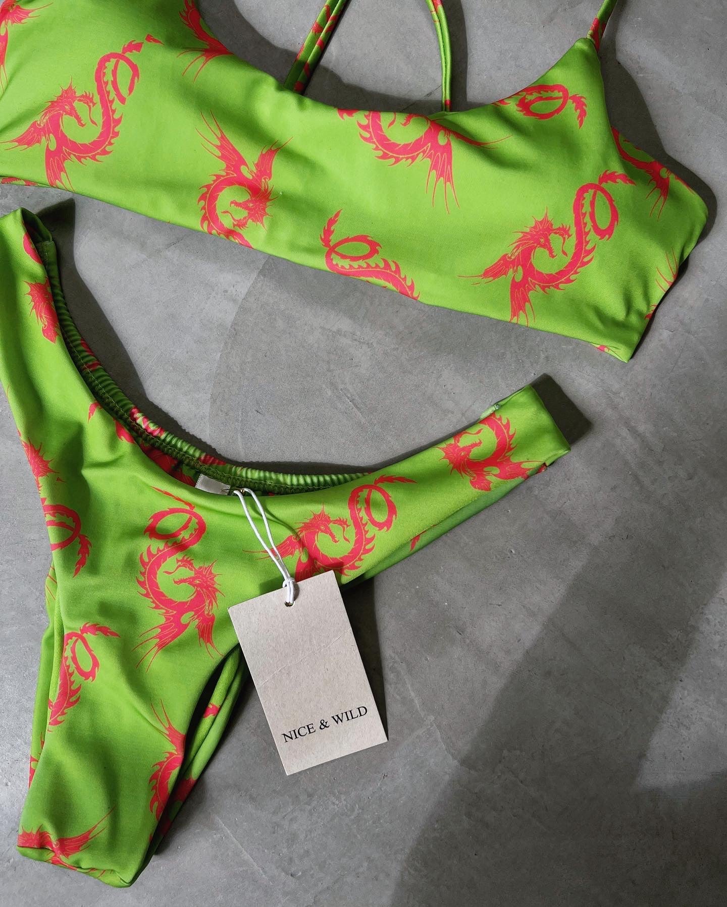 BIKINI CRUZADO DRAGON DONDO VERDE