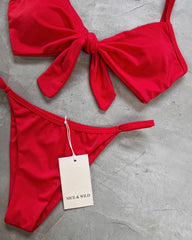 URSULA STRIPES BIKINI RED