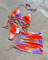 CARLOTA TANNING BIKINI + MESH SKIRT