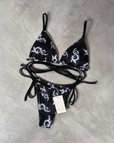 Chinese Dragons Tan Bikini + Mesh Skirt