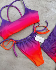 Fade-in Crisscross Bikini + Mesh Skirt