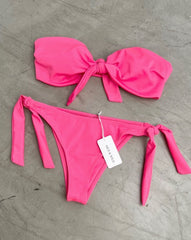 STRAPLESS PINK TIE-UP