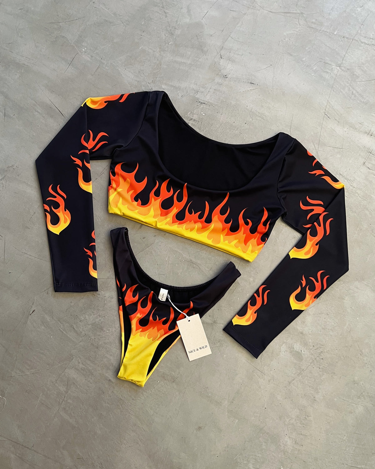 STAR-STUDDED FLAMES BIKINI