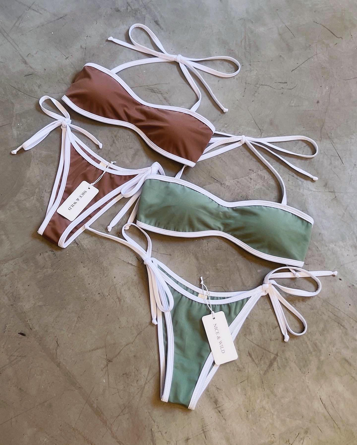 Strapless Bias Color Bikini