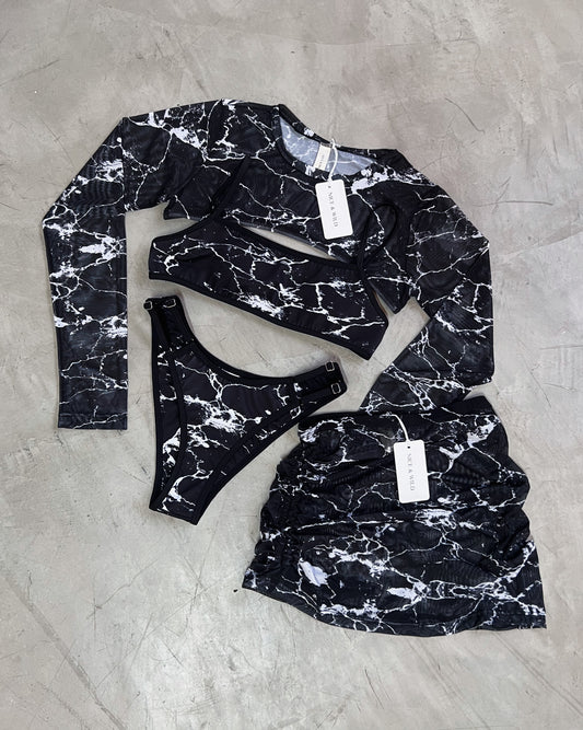 SET MIRANDA MÁRMOL NEGRO
