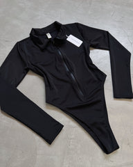 BLACK ZIPPER BODYSUIT
