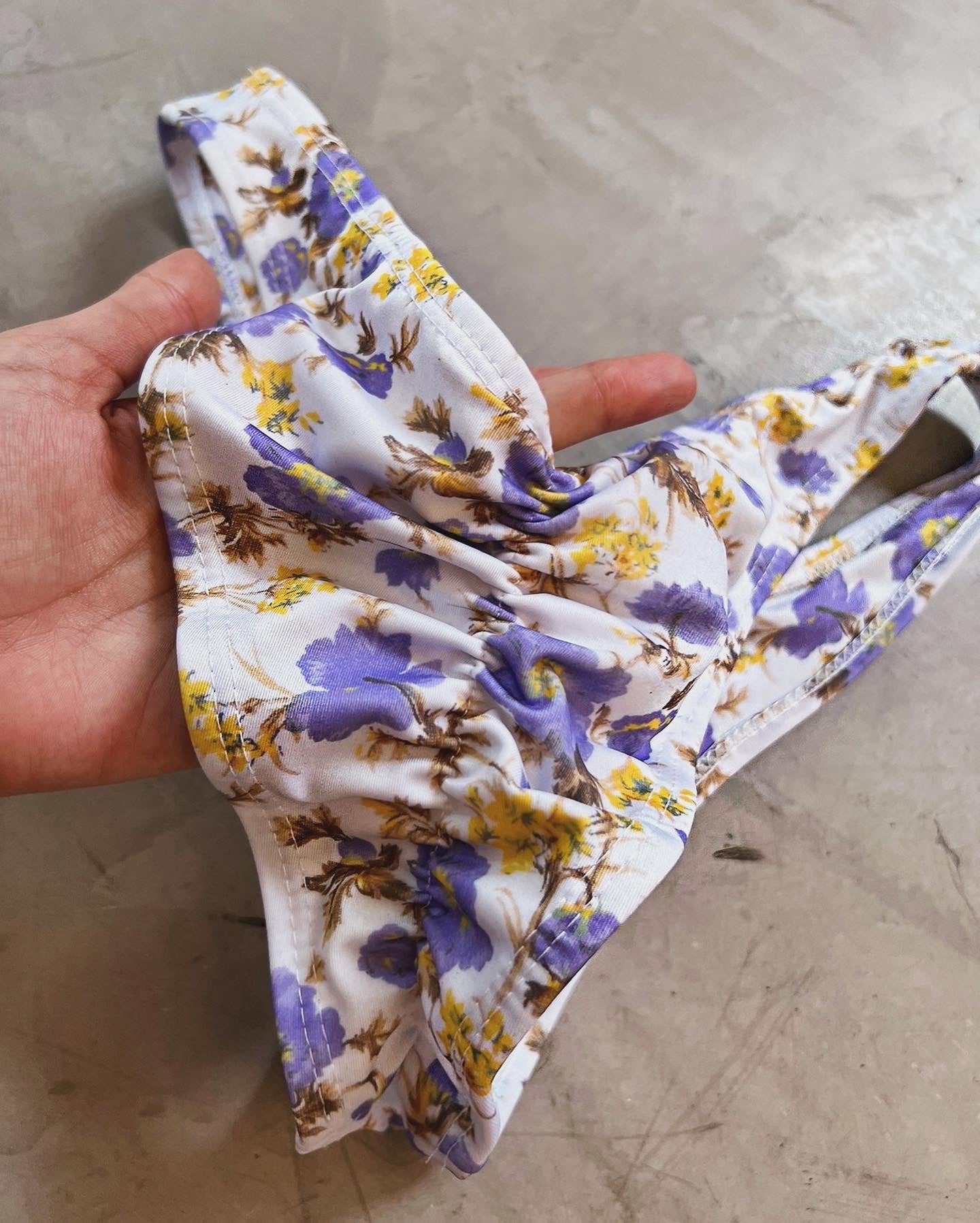 LILAC FLORAL CROSSOVER BIKINI + MESH SKIRT