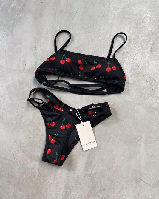 BIKINI MIRANDA CEREZAS NEGRO