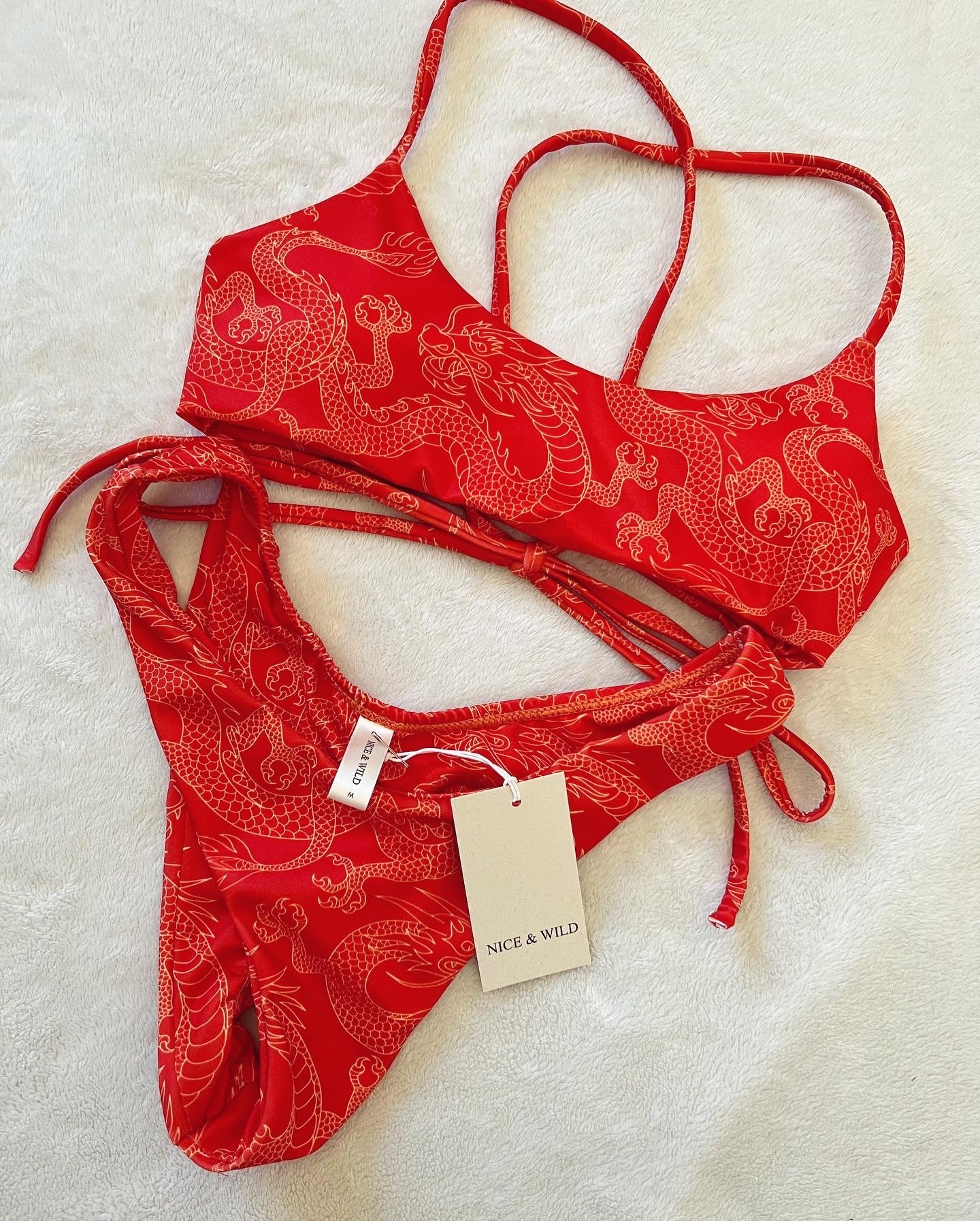 BIKINI CRUZADO DRAGONES NARANJA