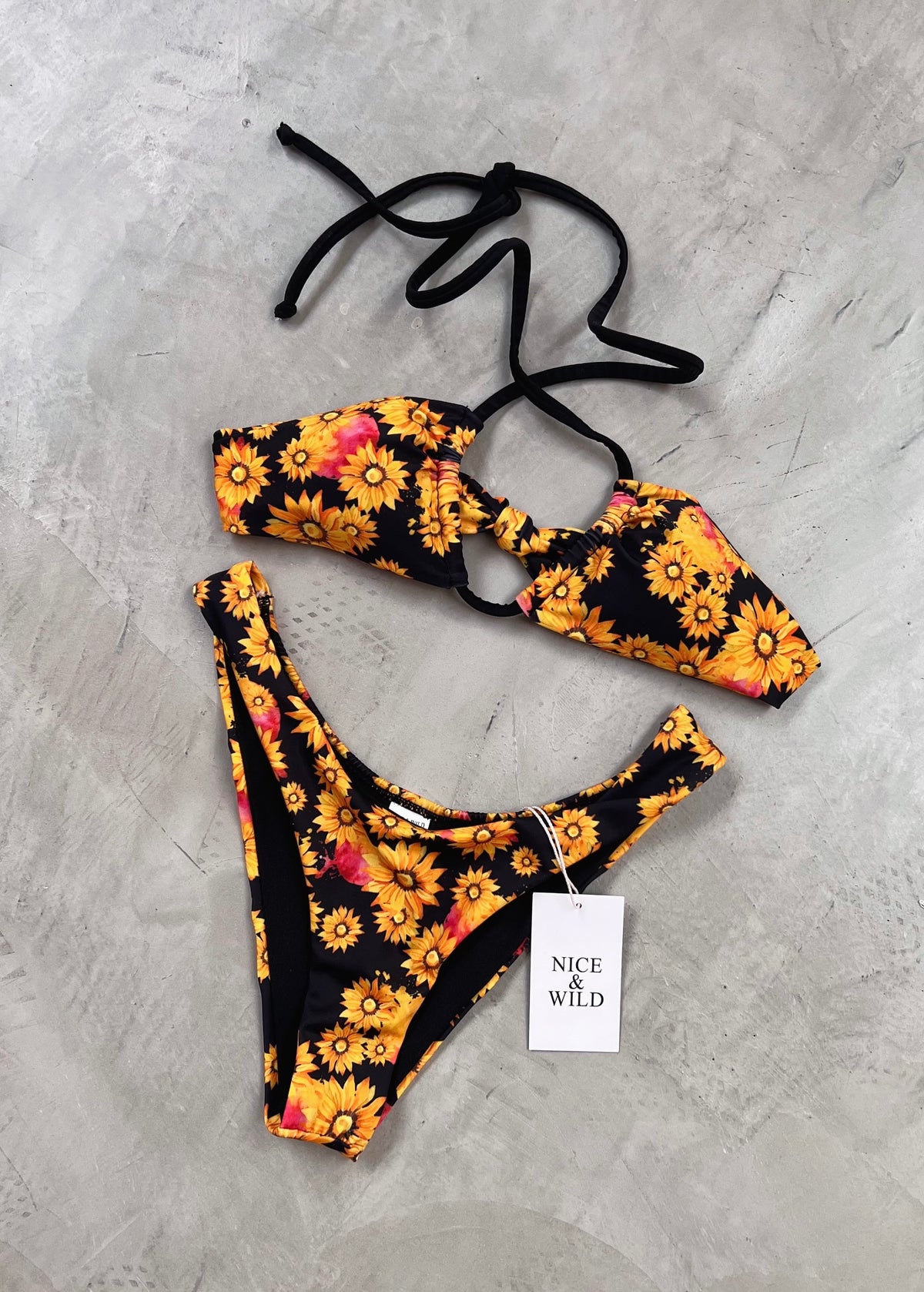 MULTI-USE SUNFLOWER BIKINI + MESH SKIRT