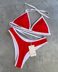 BASIC RED BIAS BIKINI