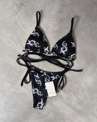 Chinese Dragons Tan Bikini + Mesh Skirt