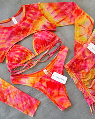 SET BIKINI VETEADO NATY + FALDA EN MALLA